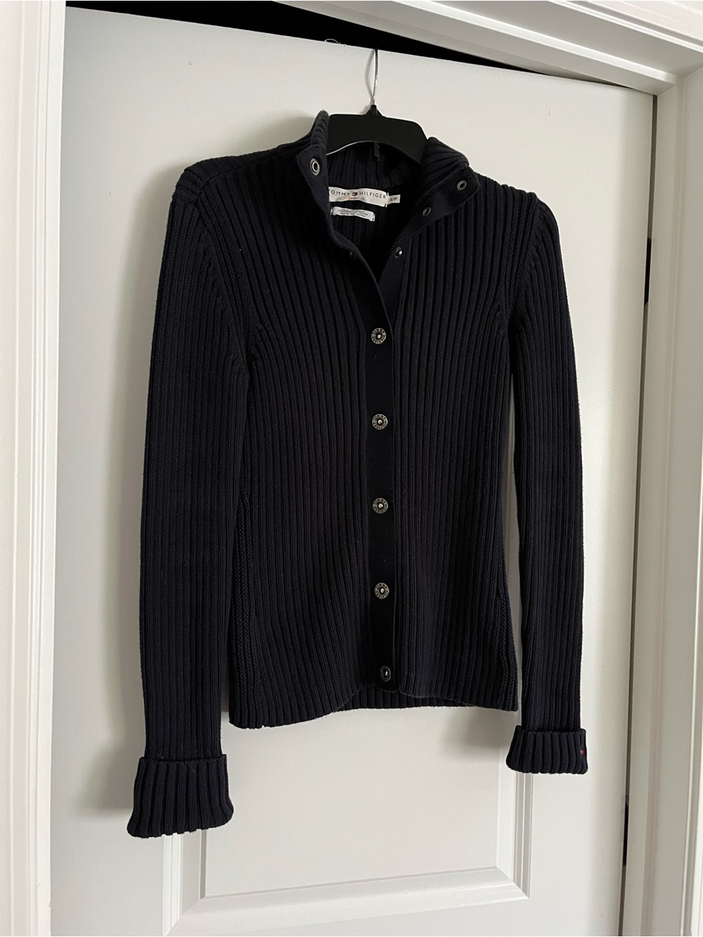 VTG Y2K 100% Cotton Tommy Hilfiger Cardigan Sweater Button-Up Jacket